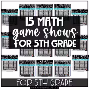 15 math game shows for 5th grade