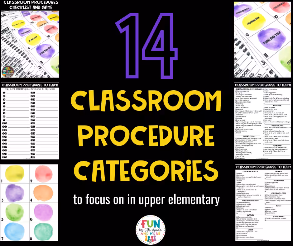 classroom procedure categories