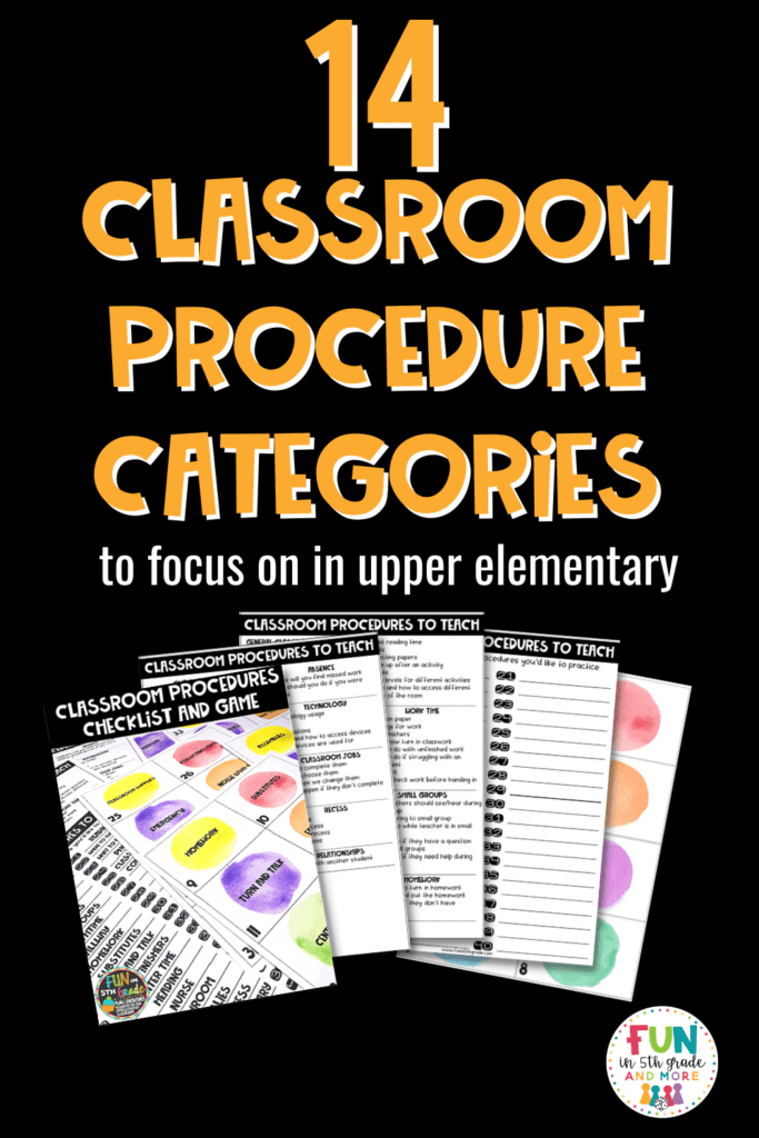 Classroom Procedure Categories