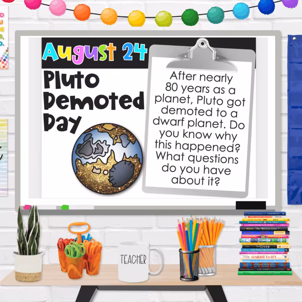 Holiday of the Day Writing Prompts (Pluto Demoted Day Slide)