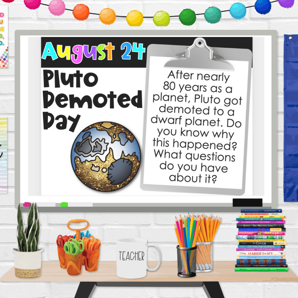 Holiday of the Day Writing Prompts (Pluto Demoted Day Slide)