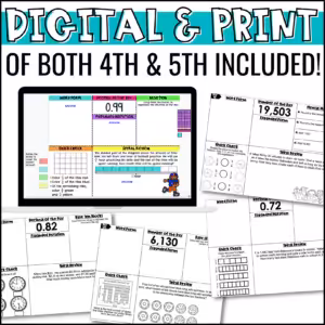 4th and 5th Grade Math Warm Ups Bundle (2)