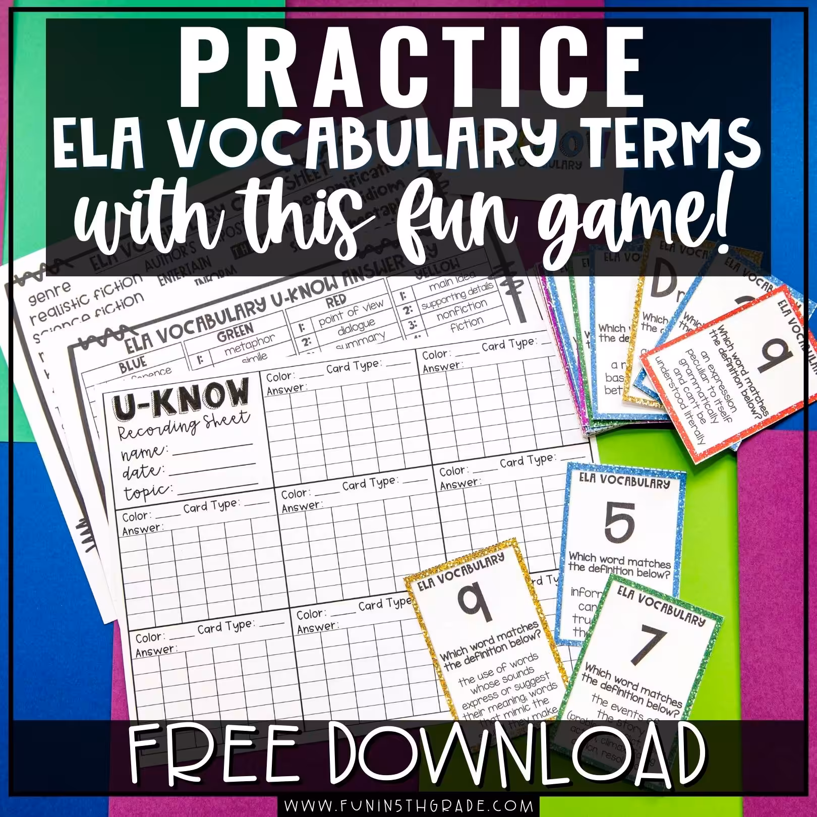 Review ELA Vocabulary Terms