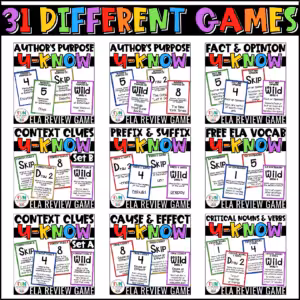 Math and ELA U-Know Review Game All Access Bundle (5)