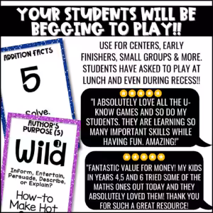Math and ELA U-Know Review Game All Access Bundle (8)