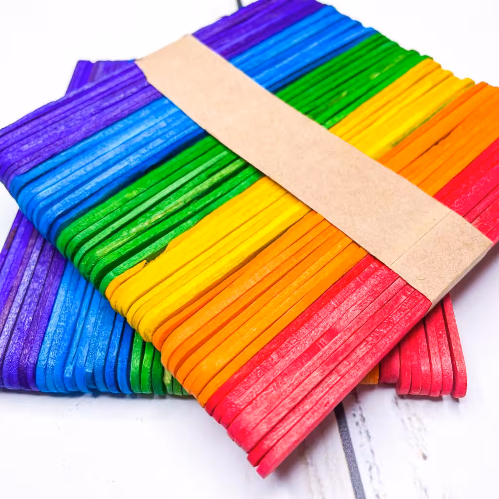 Dollar Store Colorful Popsicle Sticks