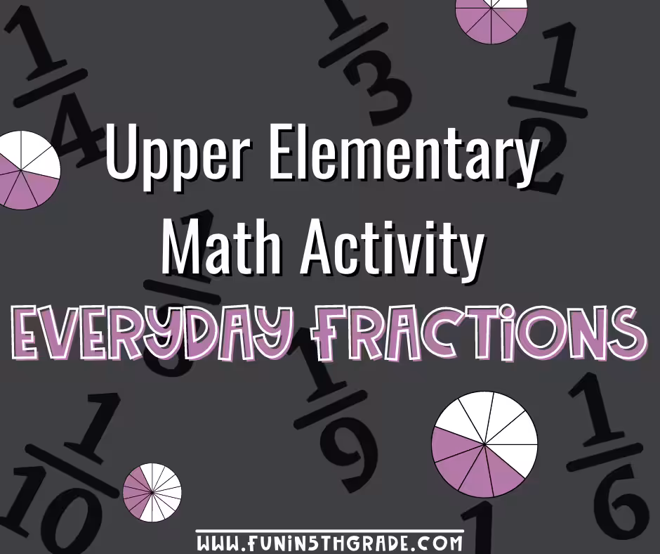 Everyday Fractions Facebook Image with fractions in the background