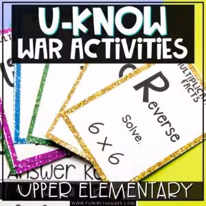 U-KNOW 'War' Activities image with pictures of the U-KNOW cards