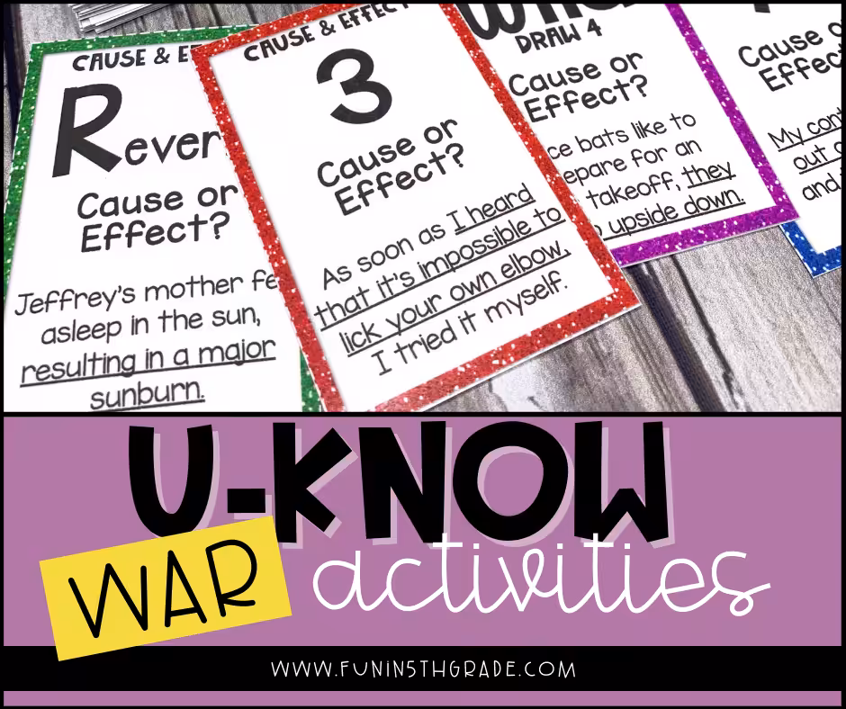 U-KNOW War Activities Facebook Image with U-Know cards in the picture