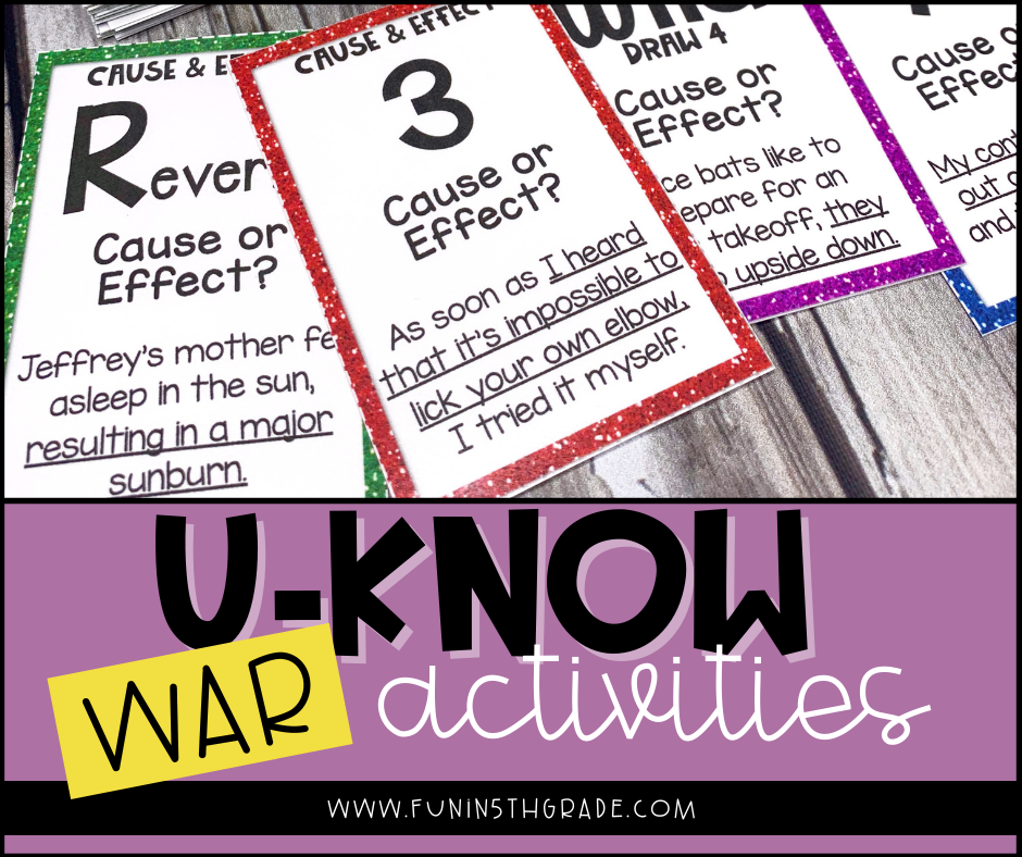 U-KNOW War Activities Facebook Image with U-Know cards in the picture