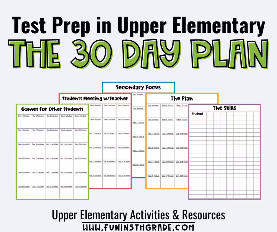 Test Prep in Upper Elementary (The 30-Day Plan) Facebook Image