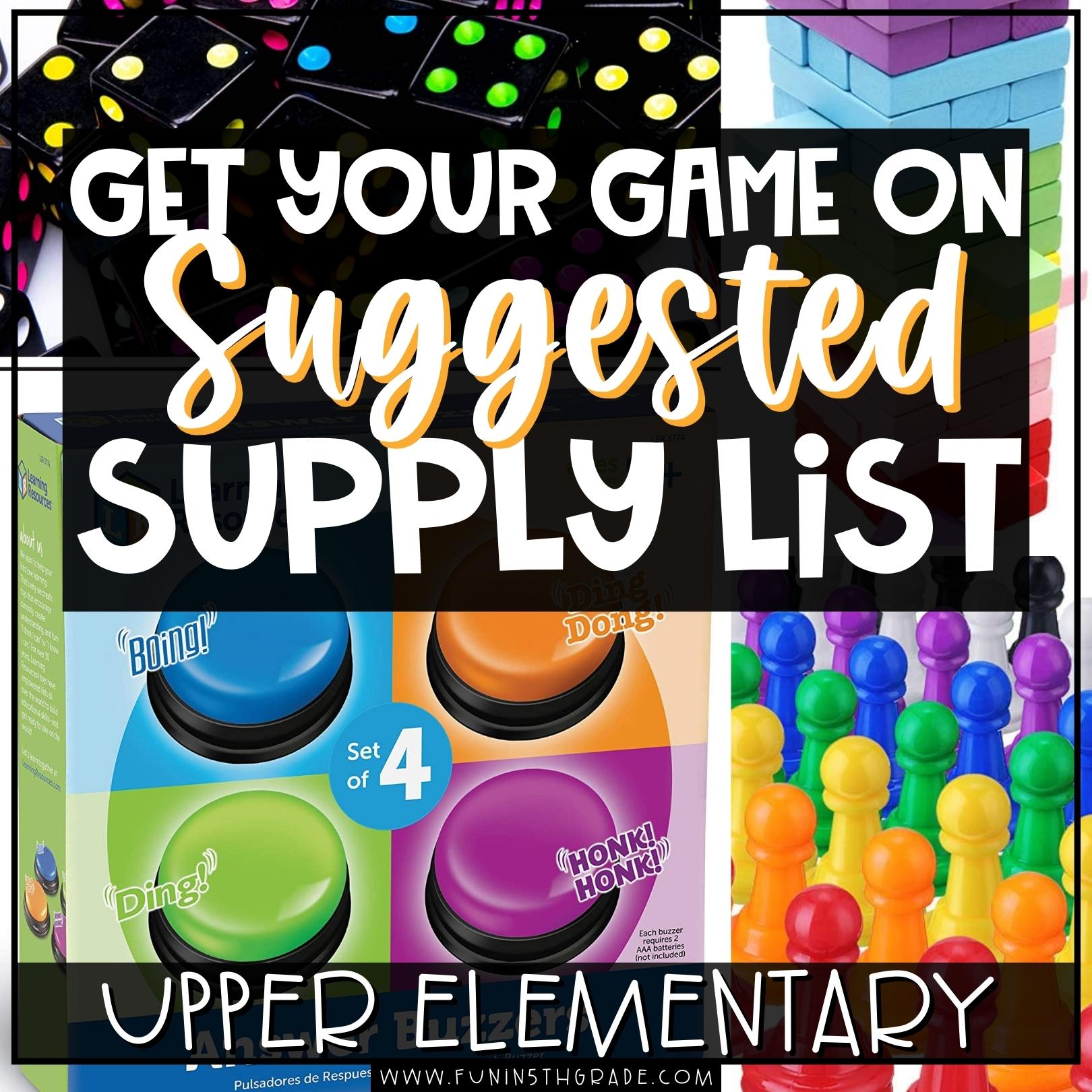 Fifth Grade Classroom Supply List