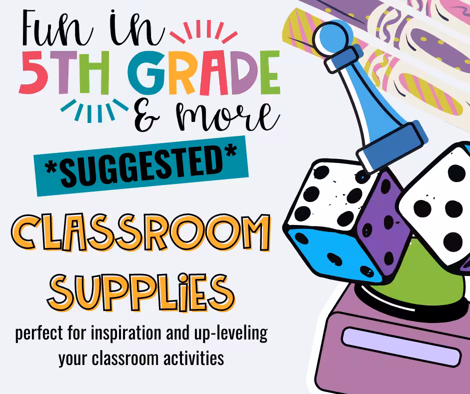 Fifth Grade Classroom Supply List Pinterest Image
