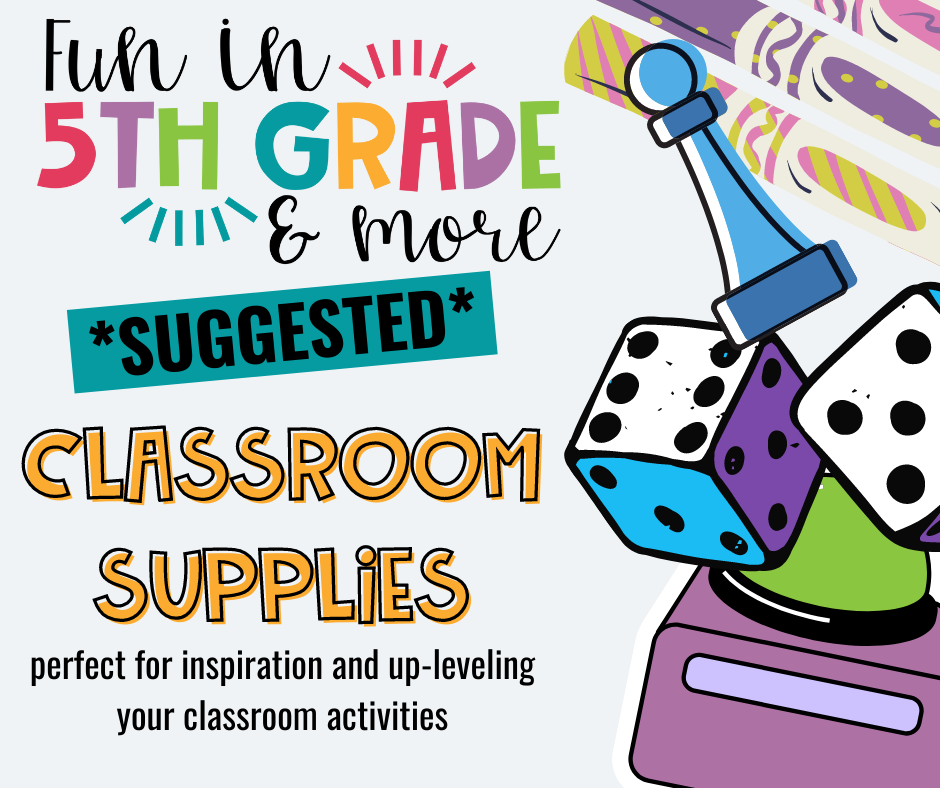 Fifth Grade Classroom Supply List Pinterest Image