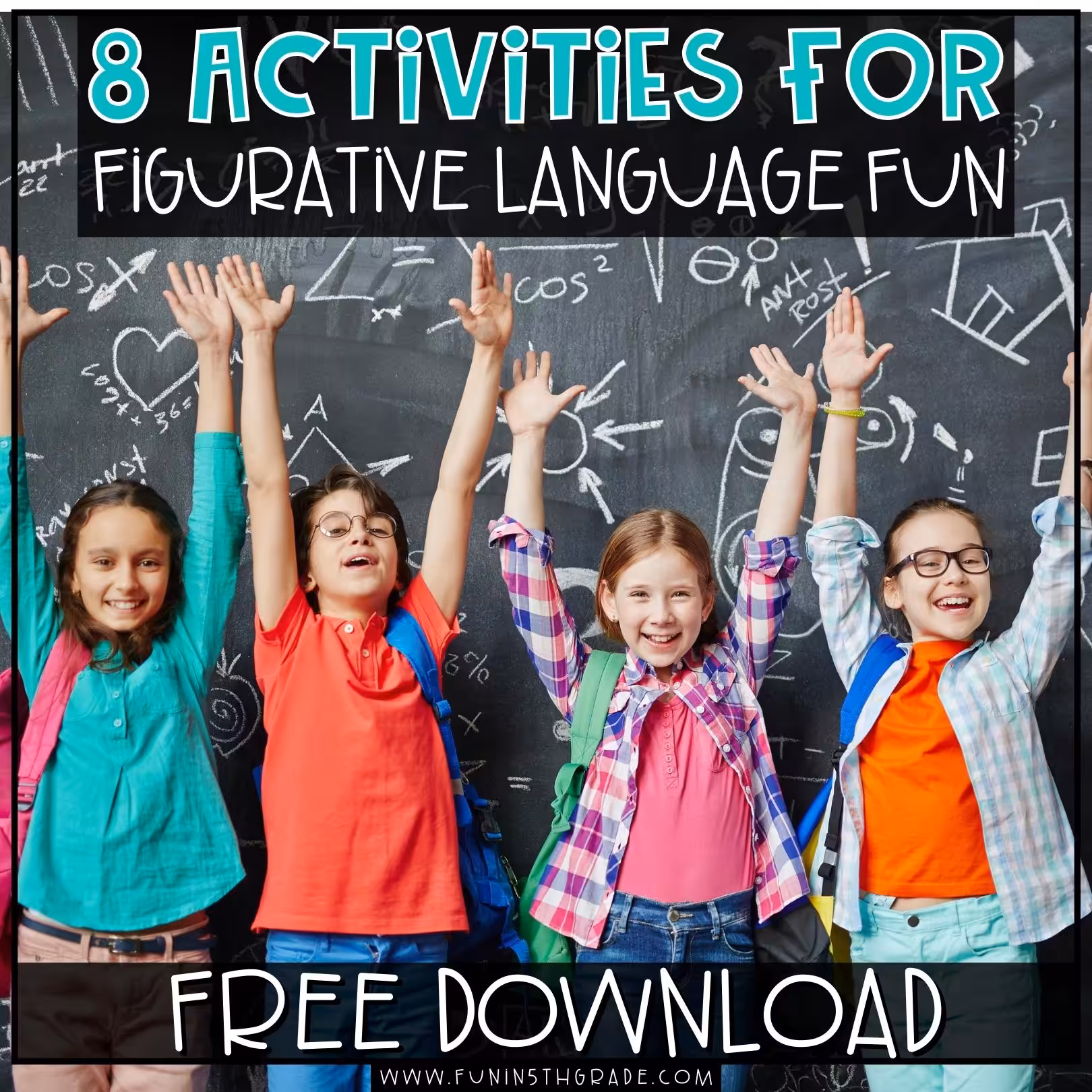 Figurative Language Fun Blog Image with children writing in a classroom