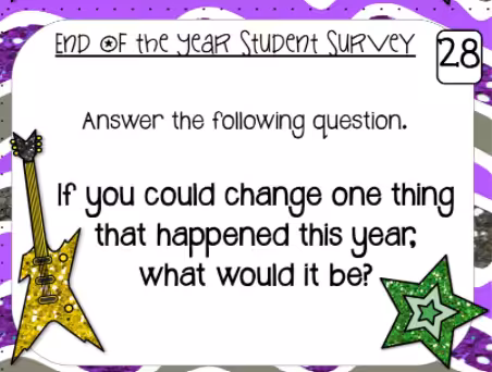 Rockin' Student Survey Example Task Card