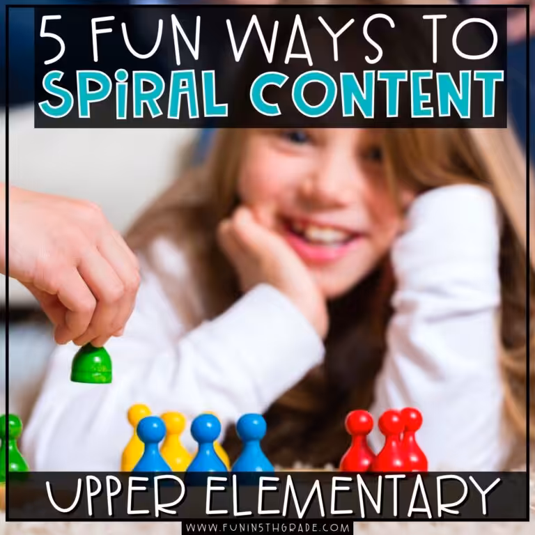 5 Fun Ways to Spiral Concepts in Upper Elementary Image with game board and pieces in image