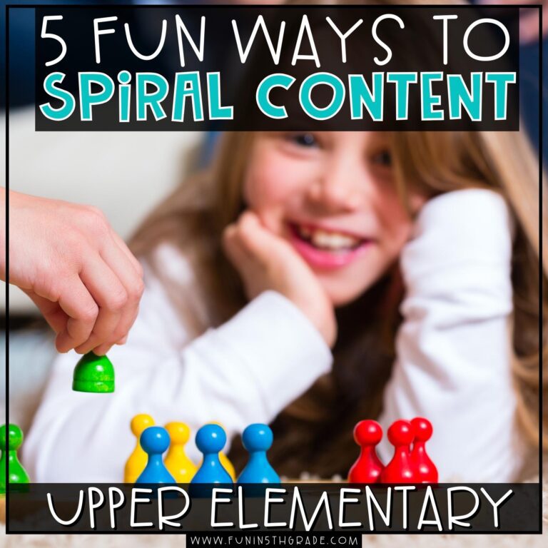 5 Fun Ways to Spiral Concepts in Upper Elementary Image with game board and pieces in image