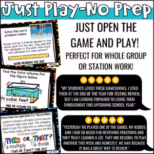 5th Grade Math Game Show BUNDLE (4)
