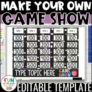 Editable Game Show Review Game Template for the Classroom