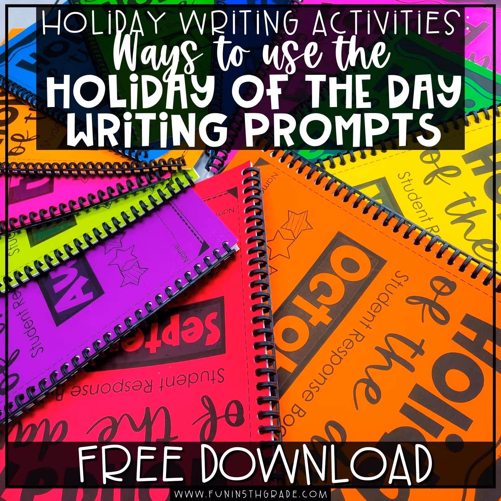 Holiday Writing Activities Ways to use the holiday of the day writing prompts blog image with picture of the National Taco Day writing prompt in the background