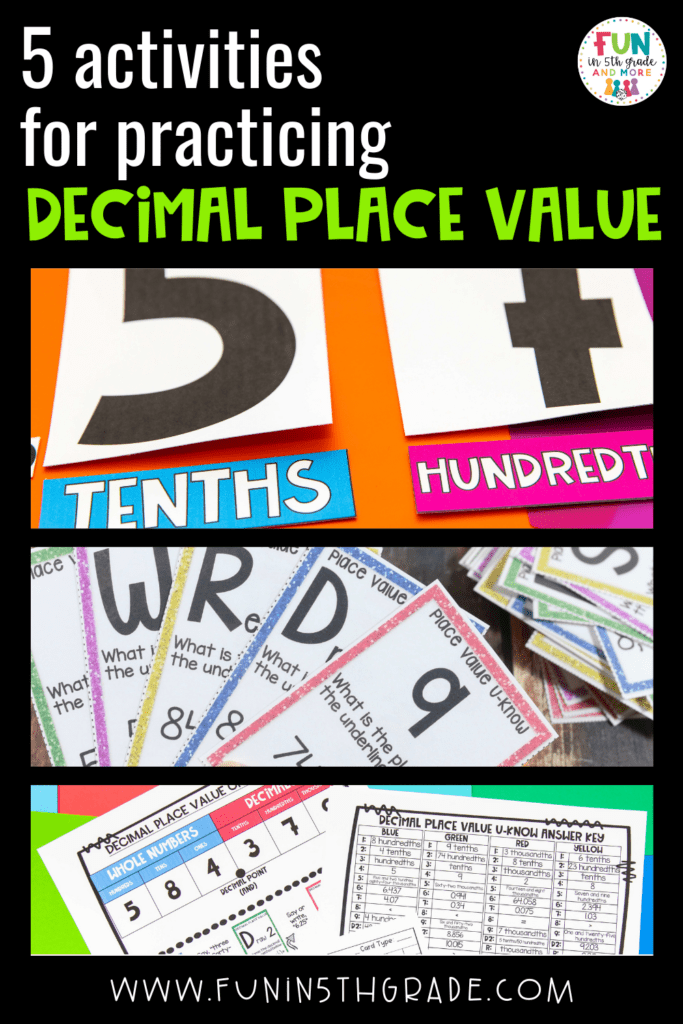 5 Activities for Practicing Decimal Place Value - Fun in 5th Grade & MORE