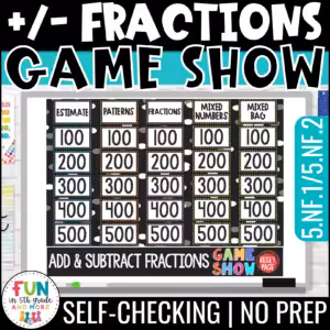 Add and Subtract Fractions Game Show