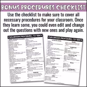 Classroom Procedures 3