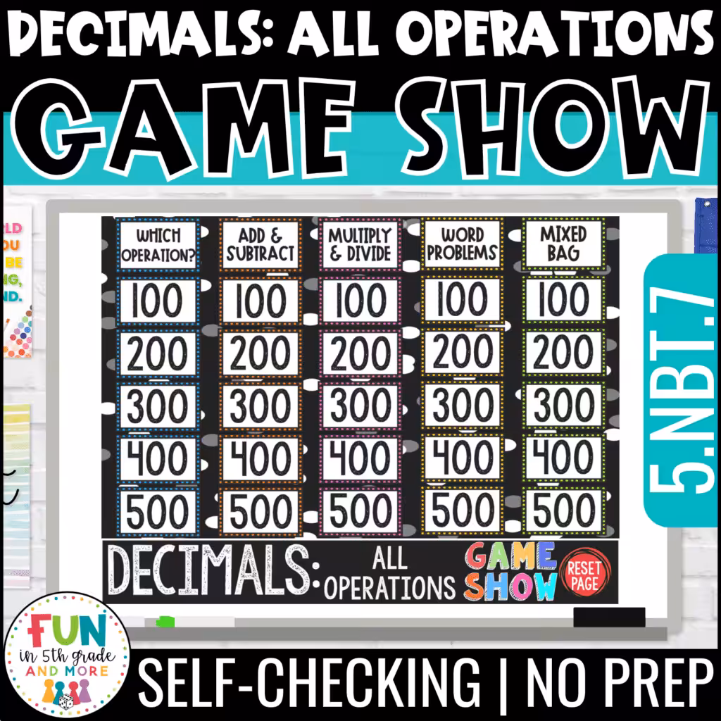 Decimals All Operations Game Show