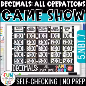 Decimals All Operations Game Show