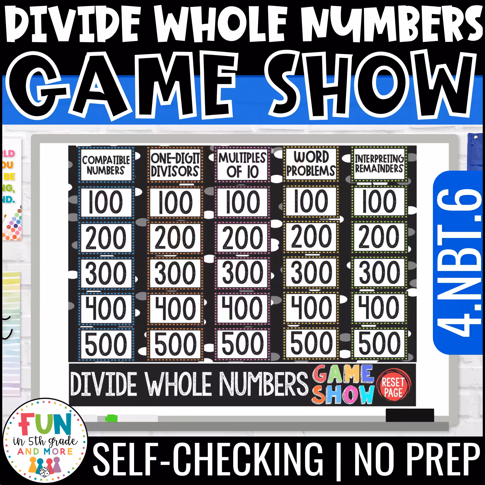Divide Whole Numbers Game Show