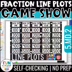 Line Plots with Fractions Game Show