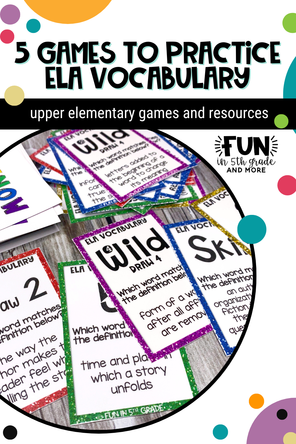 5 Games to Practice ELA Vocabulary Pinterest Design