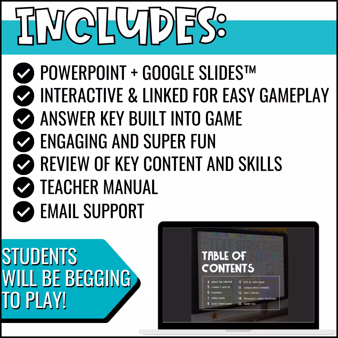 Back to School ELA Skill Review Game Show (10)