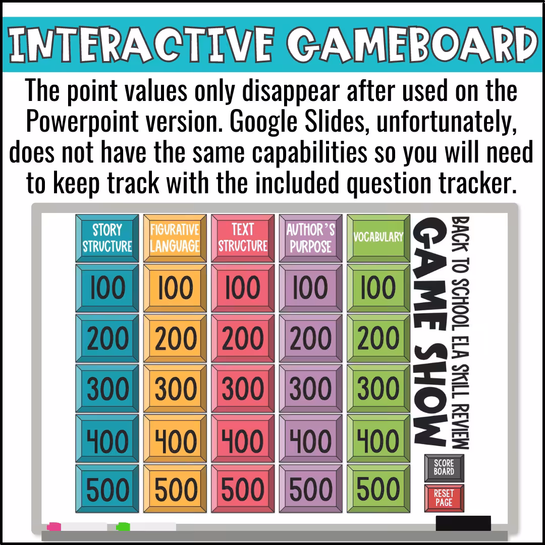 Back to School ELA Skill Review Game Show (3)