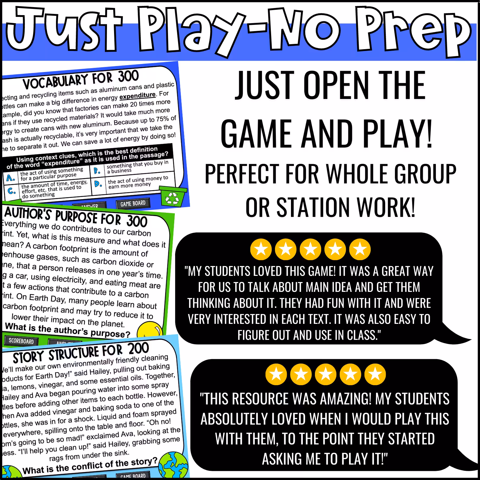 Earth Day ELA Skill Review Game Show (11)