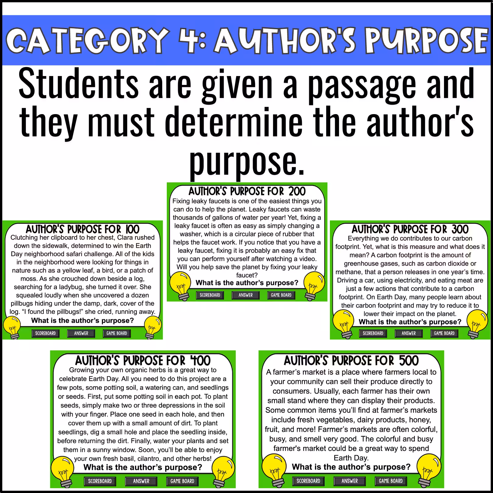 Earth Day ELA Skill Review Game Show (7)