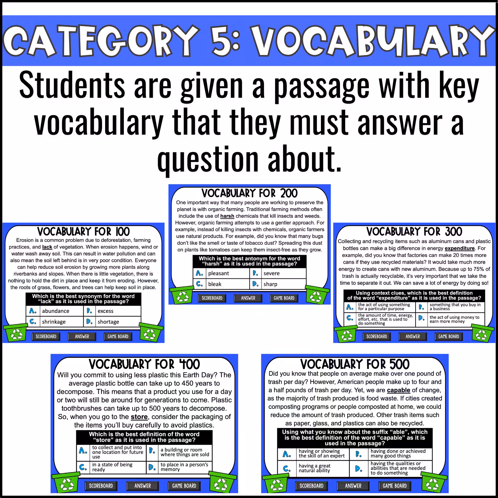 Earth Day ELA Skill Review Game Show (8)