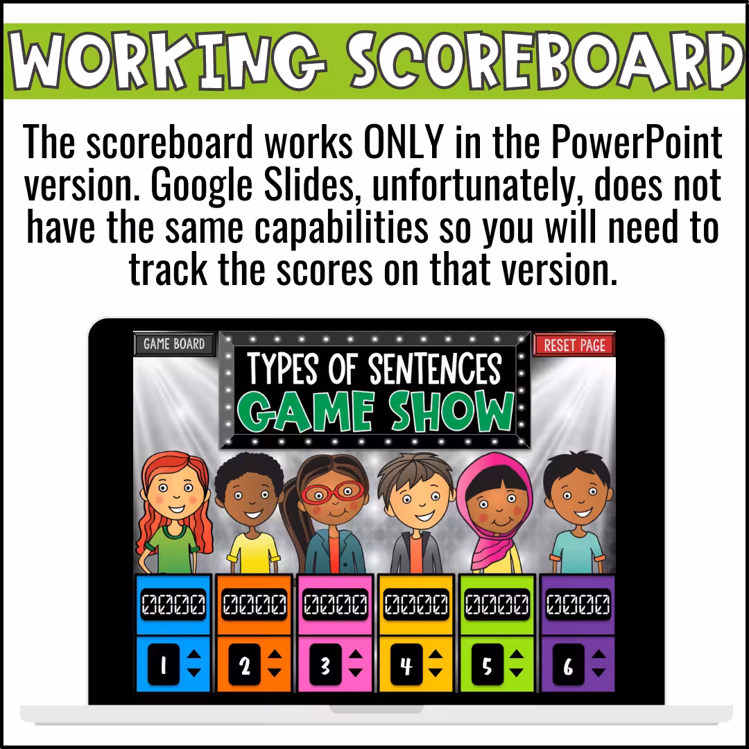 Types of Sentences Game Show (2)