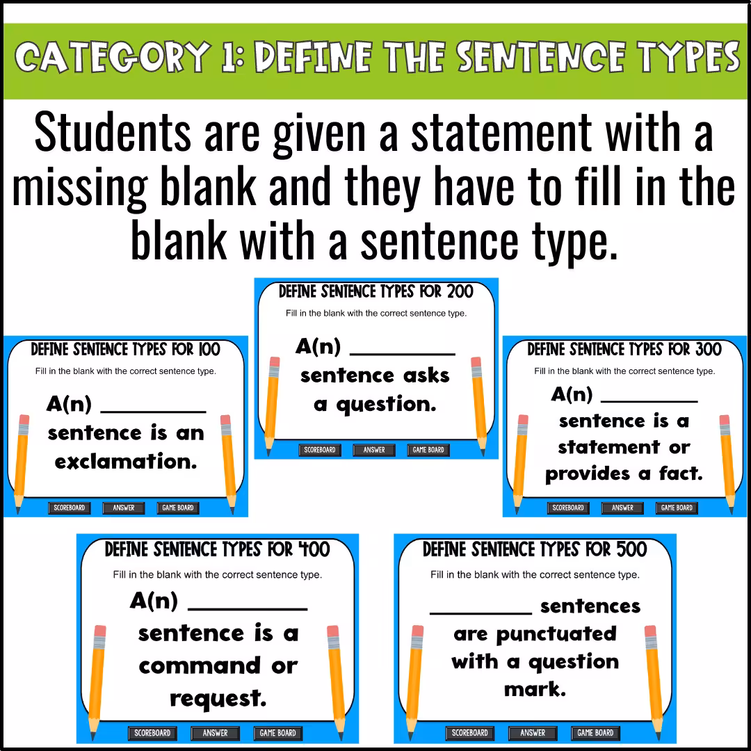 Types of Sentences Game Show (4)