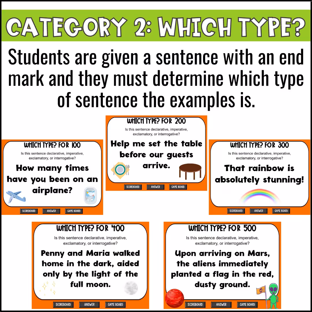 Types of Sentences Game Show (5)
