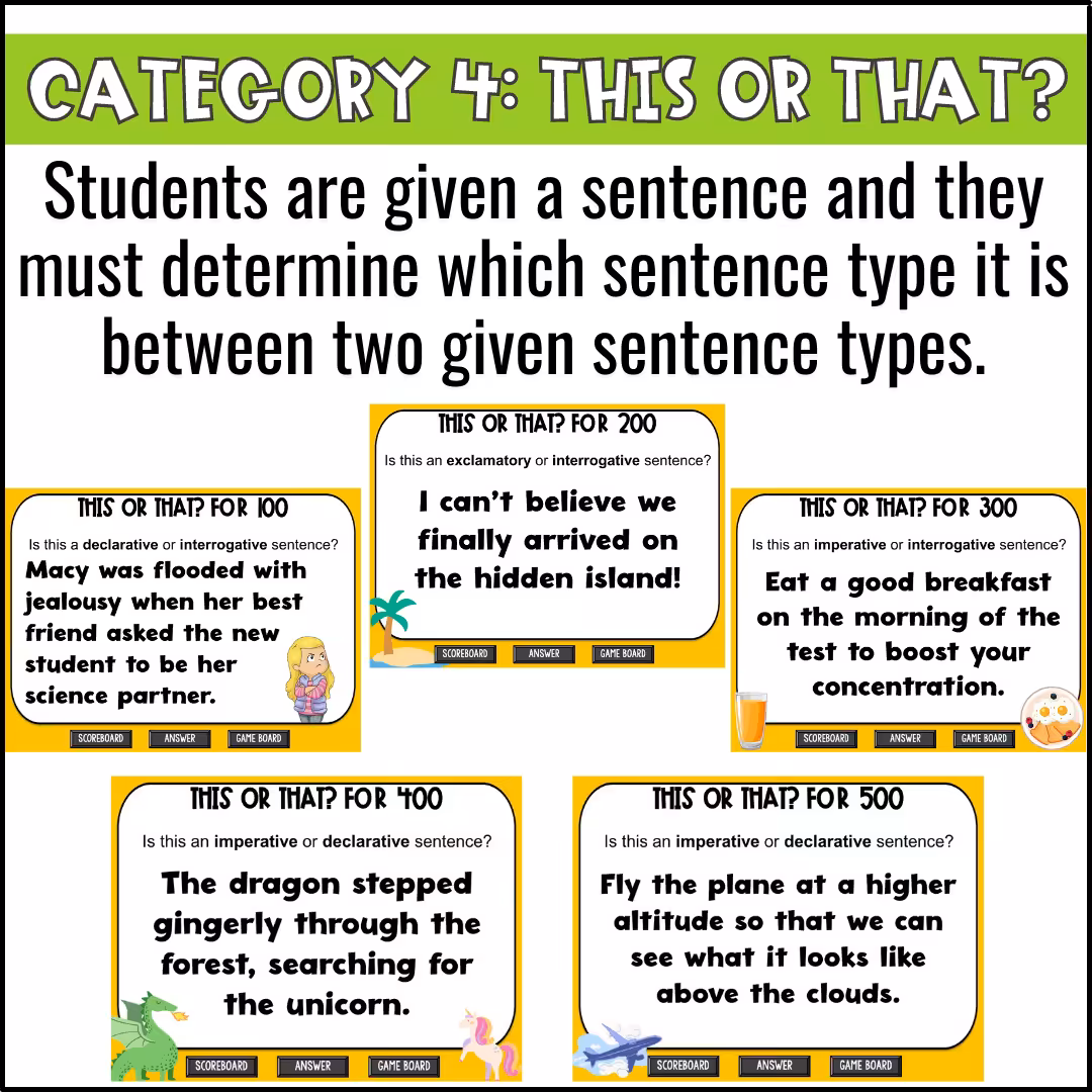 Types of Sentences Game Show (7)
