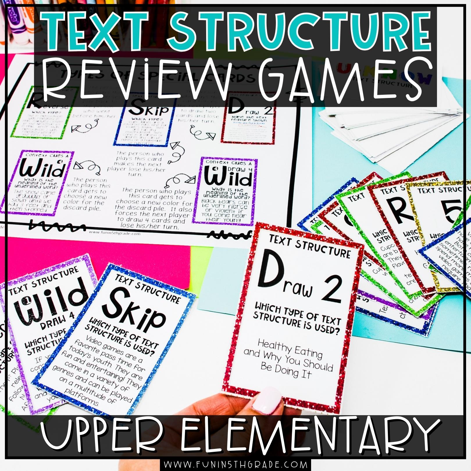 Fun Text Structure Review Games blog image with image of Sticker Style resource