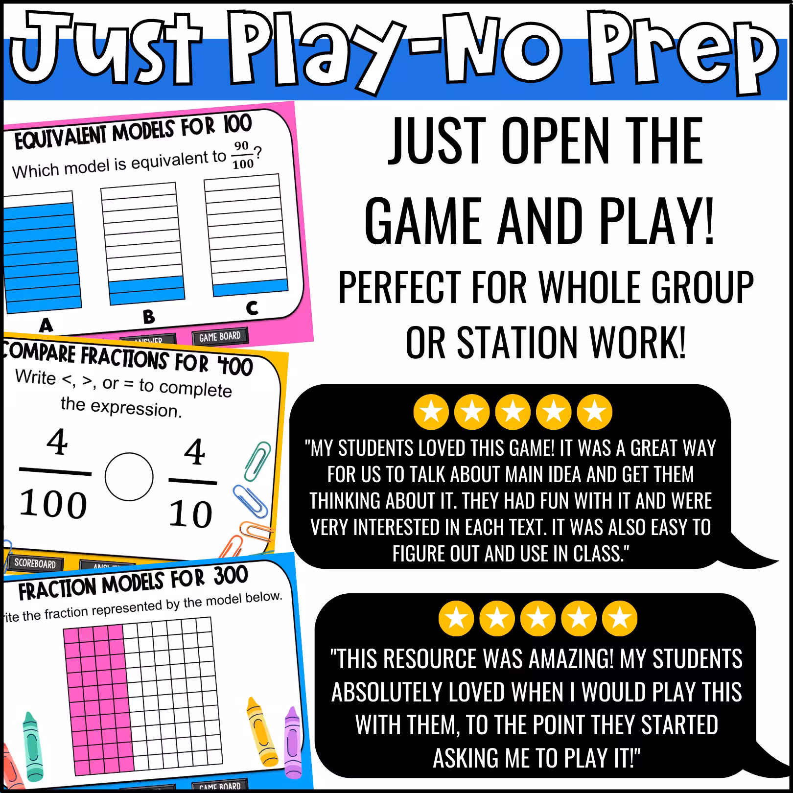 Fractions of 10 and 100 Game Show (11)