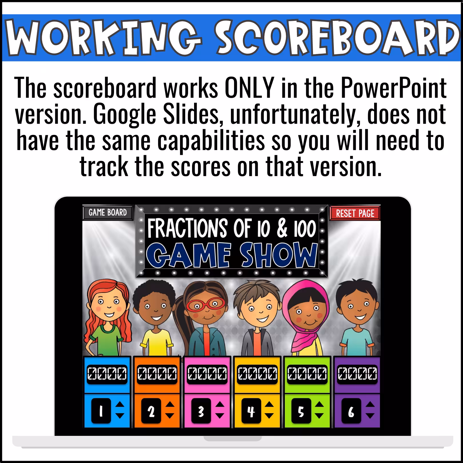 Fractions of 10 and 100 Game Show (2)