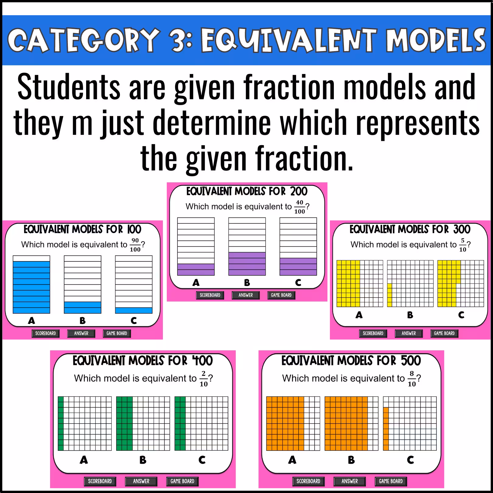 Fractions of 10 and 100 Game Show (6)