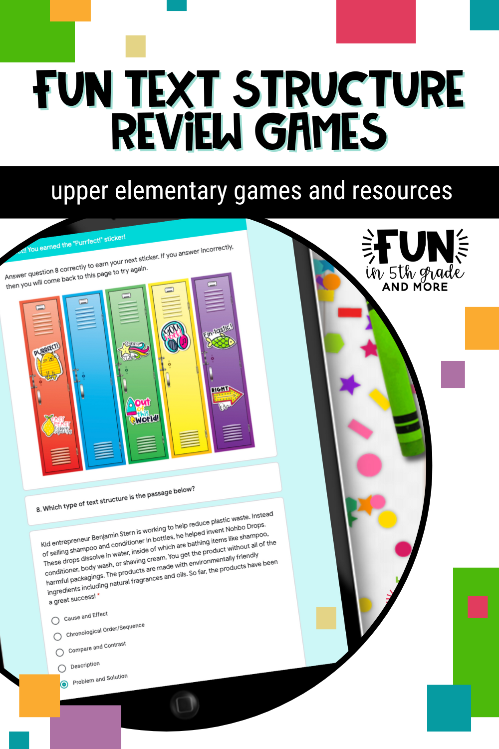 Fun Text Structure Review Games Pinterest Image