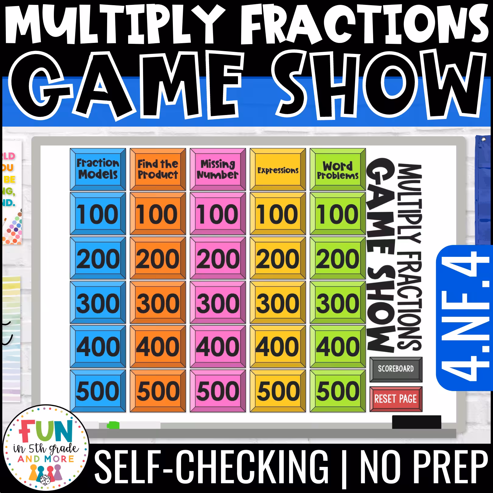 Multiplying Fractions Game Show