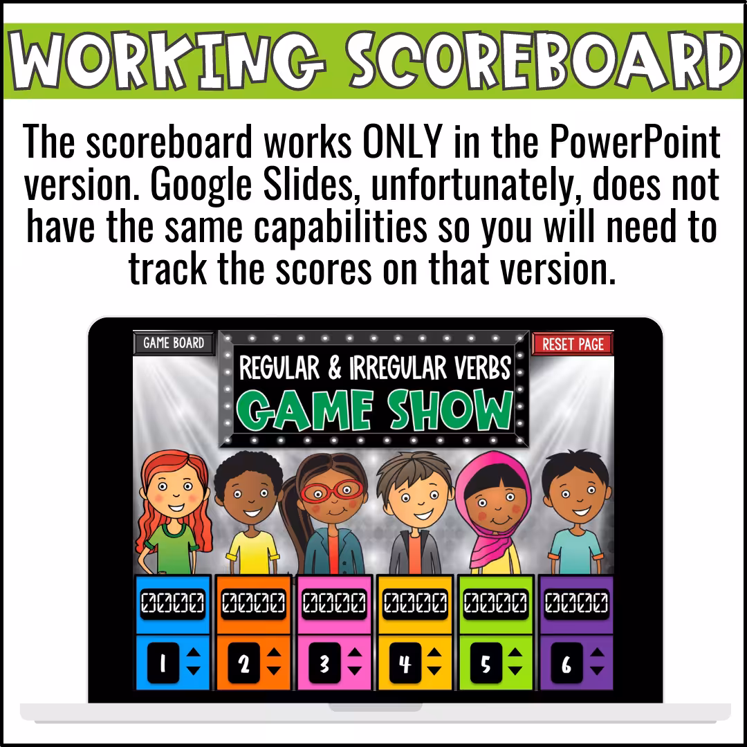Regular and Irregular Verbs Game Show (2)