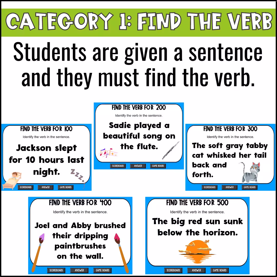 Regular and Irregular Verbs Game Show (4)